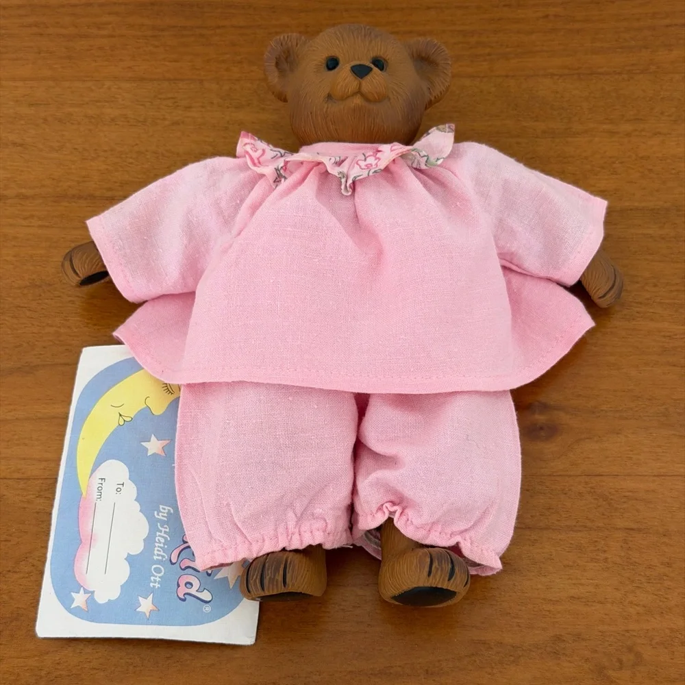 Adorable Heidi Ott Dreamkid Collectible Teddy Bear Pink Outfit Weighted Toy